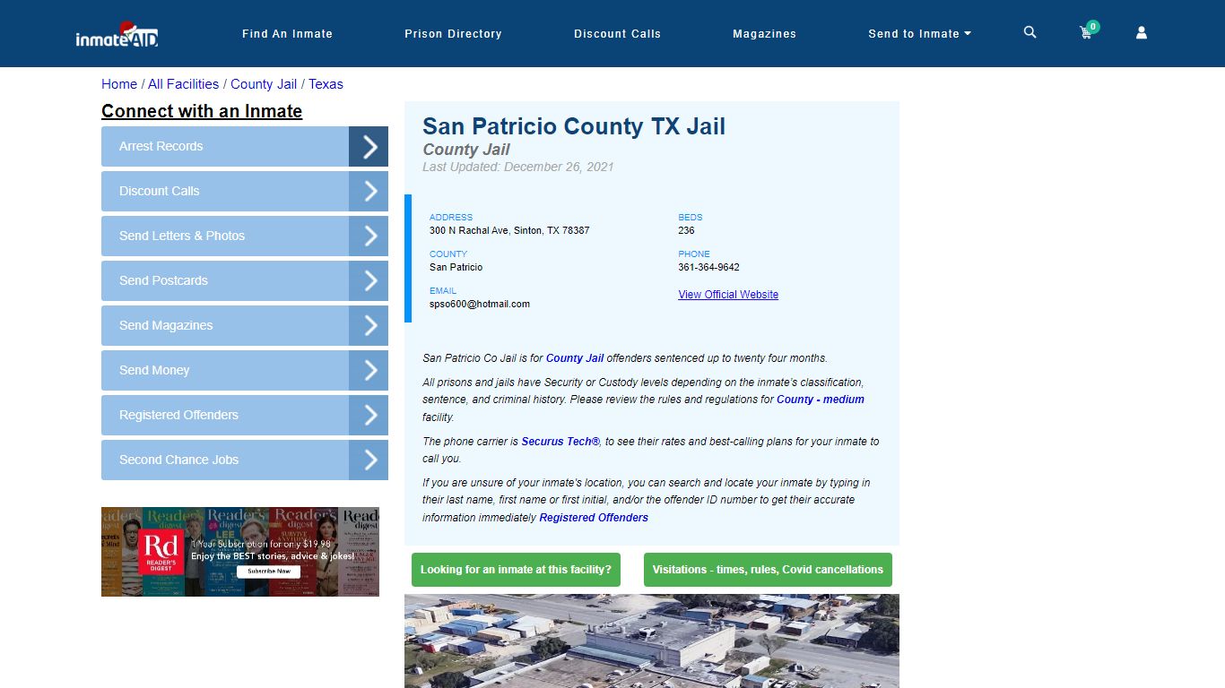 San Patricio County TX Jail - Inmate Locator - Sinton, TX